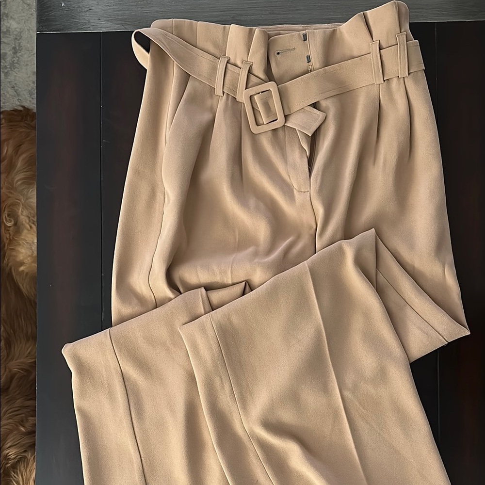 Stylish Tan Belted Trousers